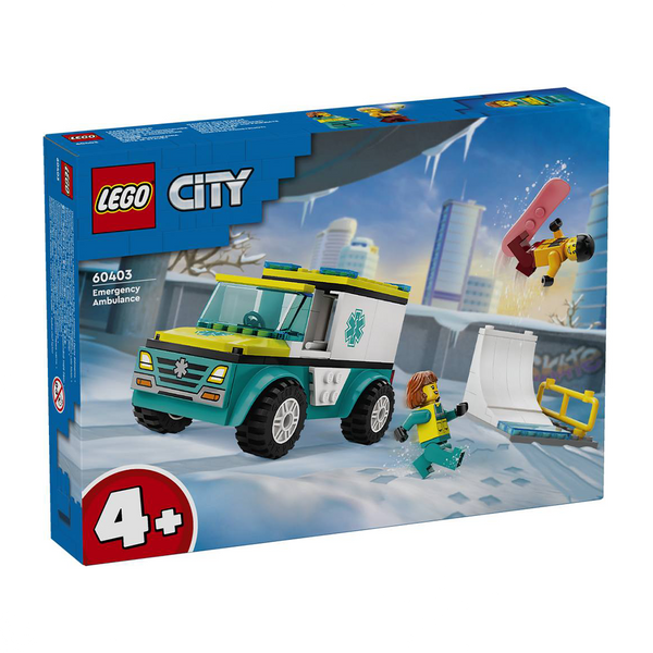 60403 Lego City Emergency Ambulance And Snowboard