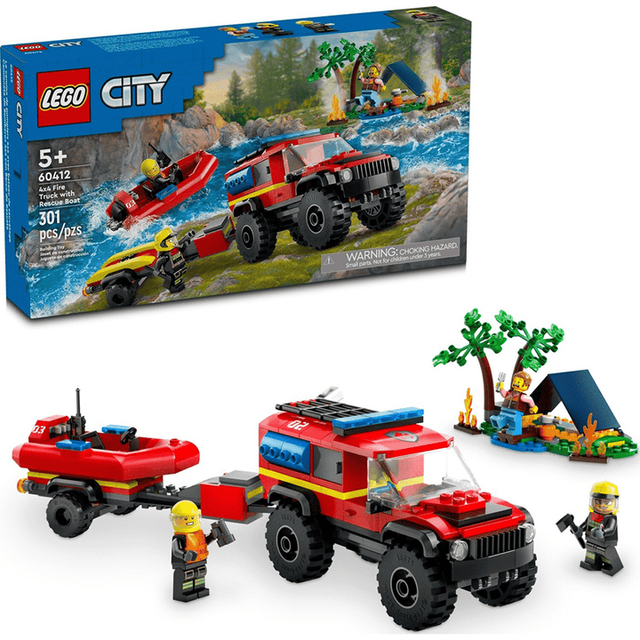 60412 Lego City 4X4 Fire Truck With Rescue Boat