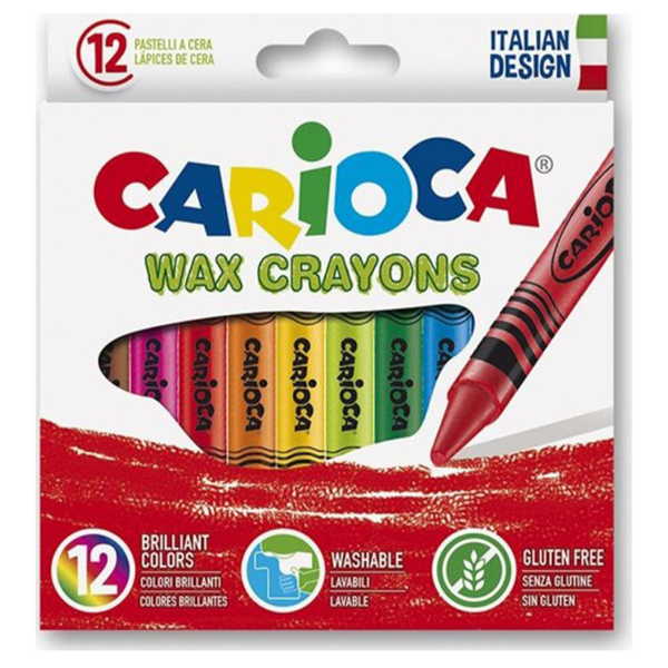 Carioca Wax Crayons 12 Τεμάχια