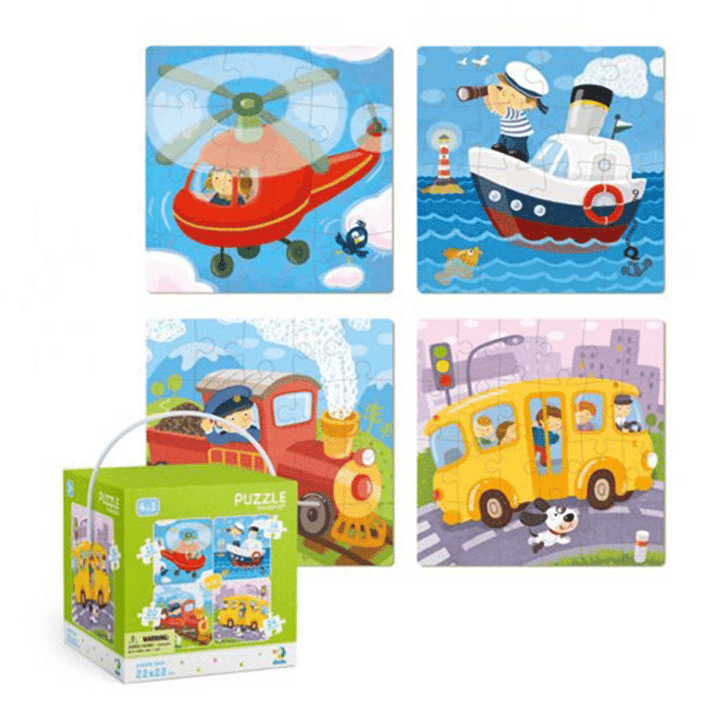 Dodo Puzzle 4 In 1 Trasport – Μεσα Μαζικης Μεταφορας 12/16/20/24Pcs