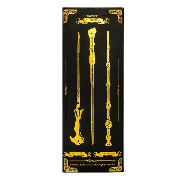 Harry Potter Triple Wand Pack Hogwarts Shield Σετ 3 Στυλο Ραβδια