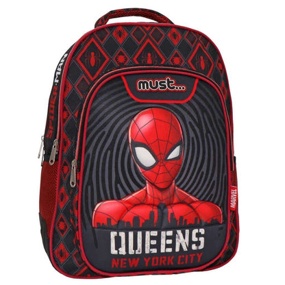 Σχολικη Τσαντα Πλατης Δημοτικου Spiderman Queens New York City Must 3 Θηκες