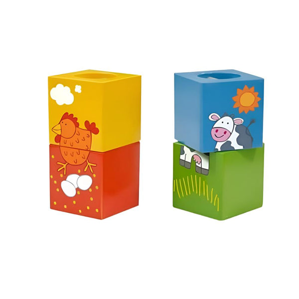 Classic World Discovery Cubes With Animal Puzzlecl3522