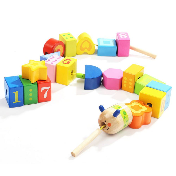 Top Bright Caterpillar Lacing Blocks