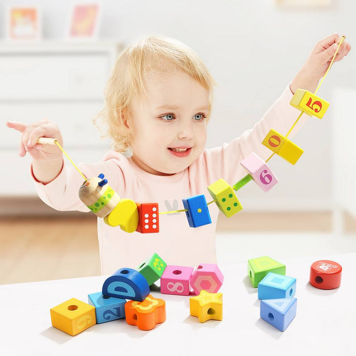 Top Bright Caterpillar Lacing Blocks