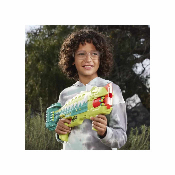 Hasbro Nerf Dinosquad Armostrike Dart Blaster,8-Dart Rotating Drum ,Drop Grip,16 Elite Darts,Anklyosaurus