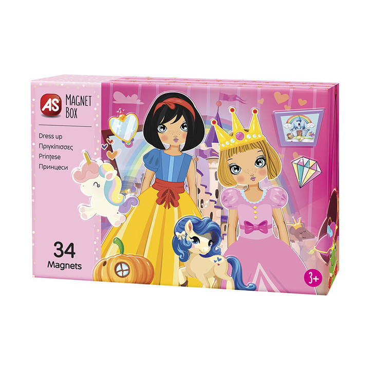 AS Magnet Box Πριγκίπισσες Dress Up Mix And Match 34 Εκπαιδευτικοί Χάρτινοι Μαγνήτες Για 3+ Χρονών