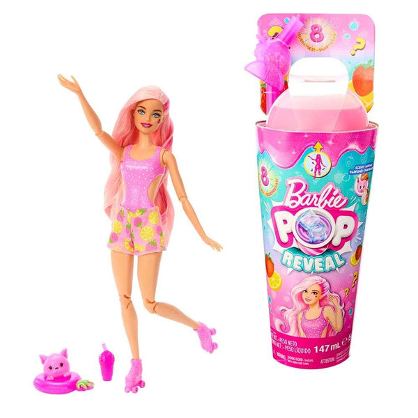 Mattel Barbie Pop Reveal Fruit Series Doll, Φράουλα Λεμόνι Strawberry Lime Με 8 Εκπλήξεις