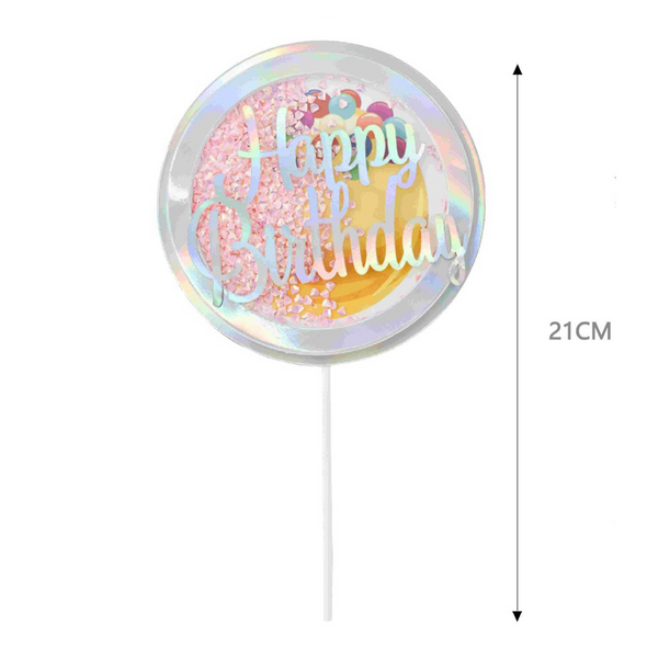 Cake Topper Happy Birthday Με Στρας 21 εκ