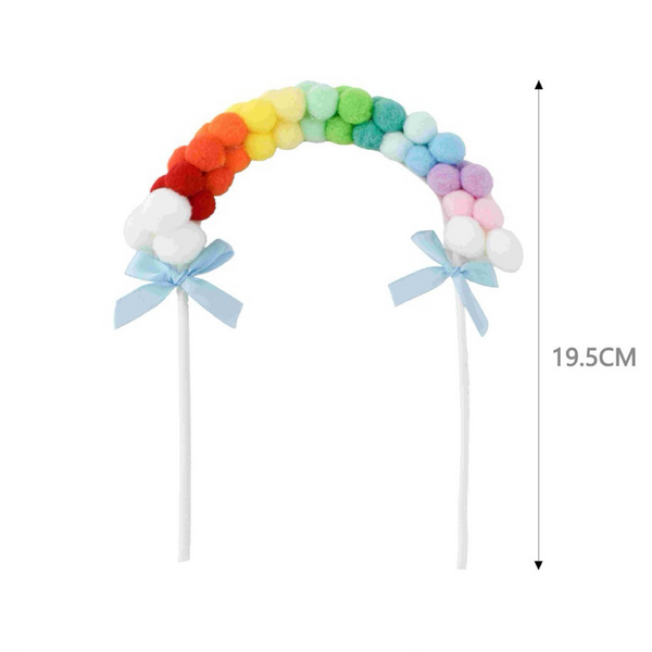 Cake Topper Rainbow Pom Pom 19,5 χ 10 εκ