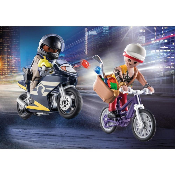 71255 Playmobil City Action Starter Pack Αστυνομικh Καταδiωξη Ληστή Κοσμημaτων