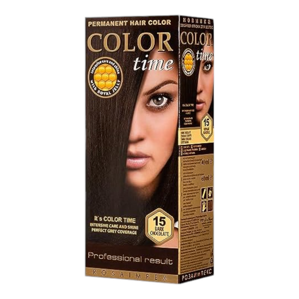 Color Time Μόνιμη Βαφή Μαλλιών Gel Nο15- Dark Chocolate