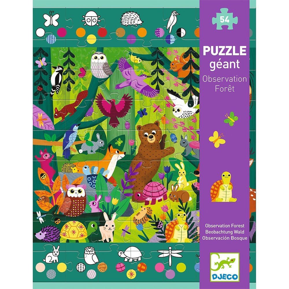 Djeco Puzzle Γιγας &Amp; Παιχνιδι Παρατηρησης Δασος 54 Τμχ 70Εκ