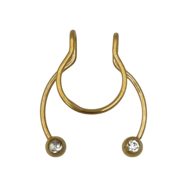 OEMFake Septum Stainless Steel Με Στρασάκια Χρυσόpapell.gr