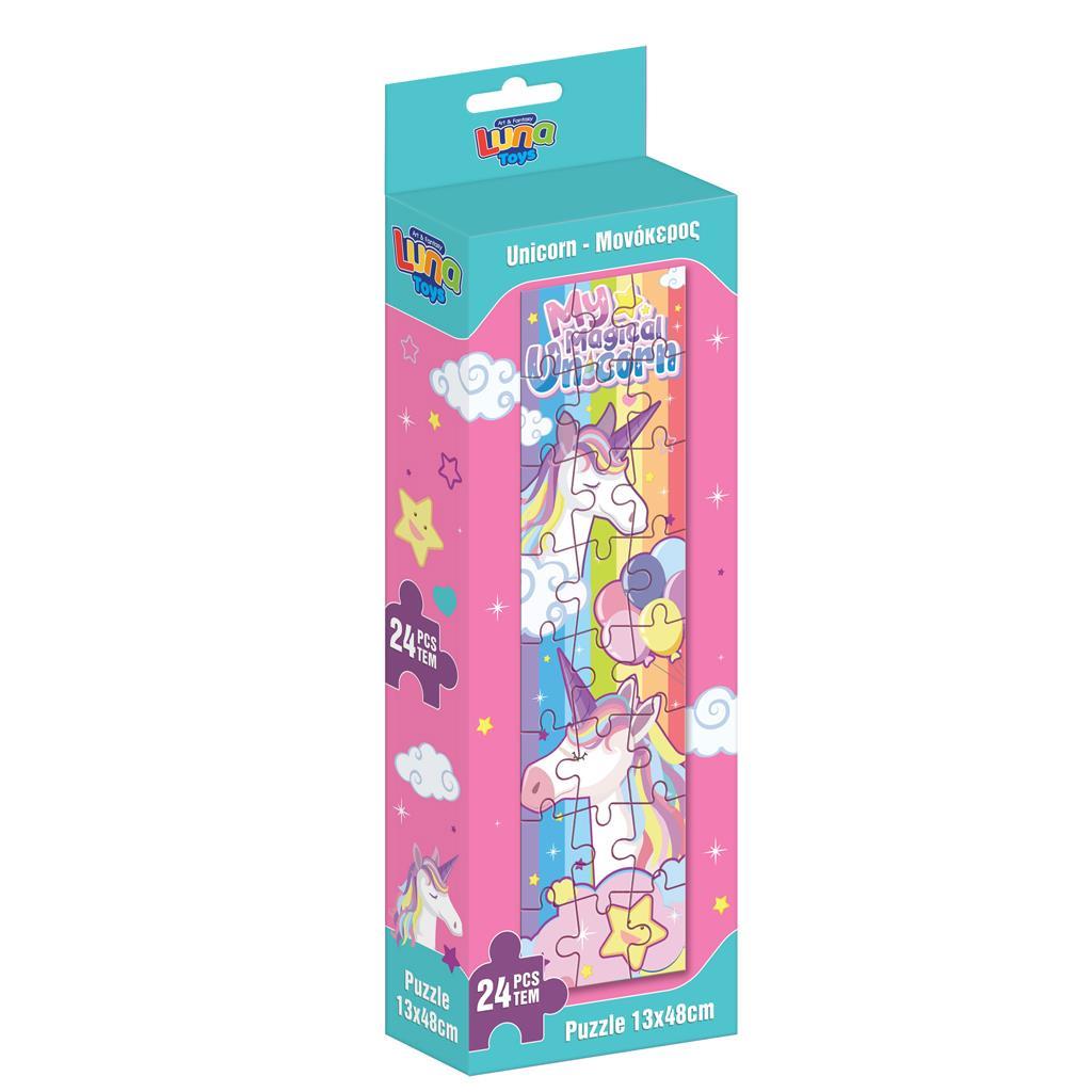 Puzzle Πυργος 24Tτεμ 13Χ48Εκ Μονοκερος Luna Toys