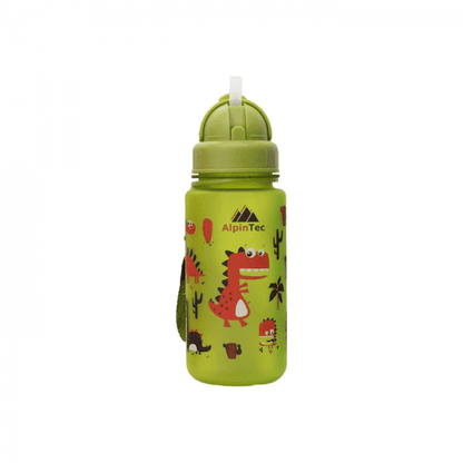 Alpintec Παγουρι 400Ml Kids Green Dino Με Καλαμακι