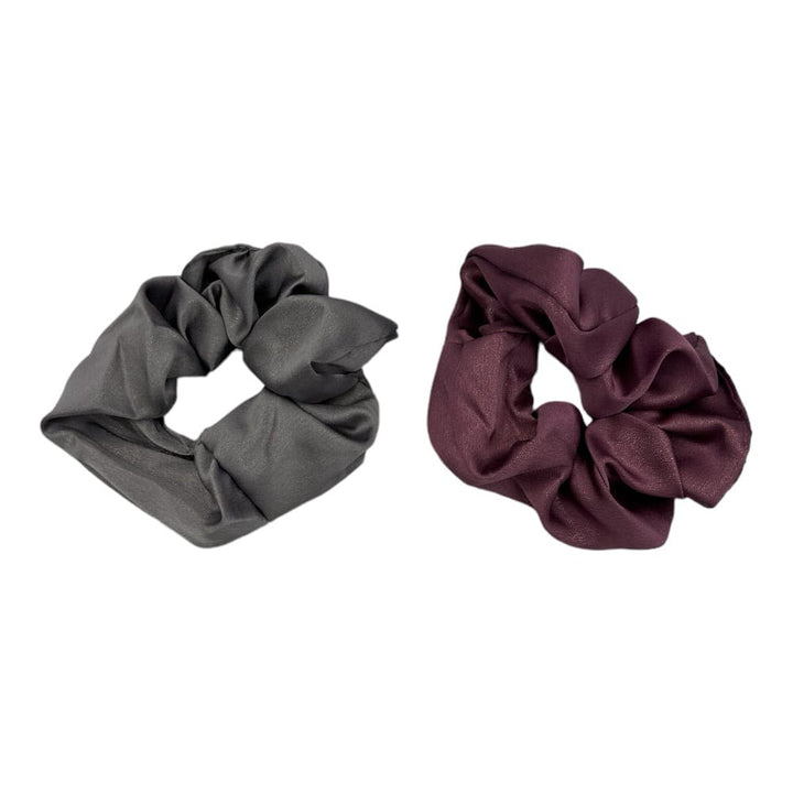 Scrunchies Μαλλιων Με Χρυση Λεπτομερεια 2Τμχ