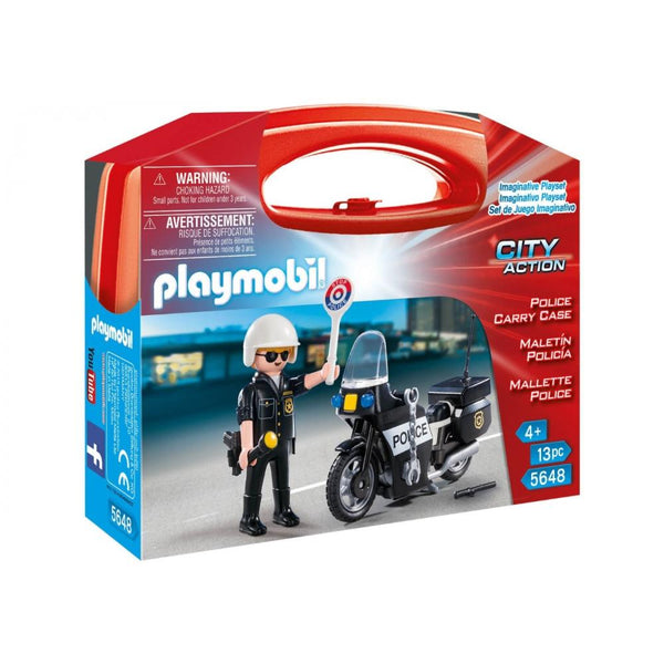 5648 Playmobil Βαλιτσάκι Αστυνόμος Με Μοτοσικλέτα