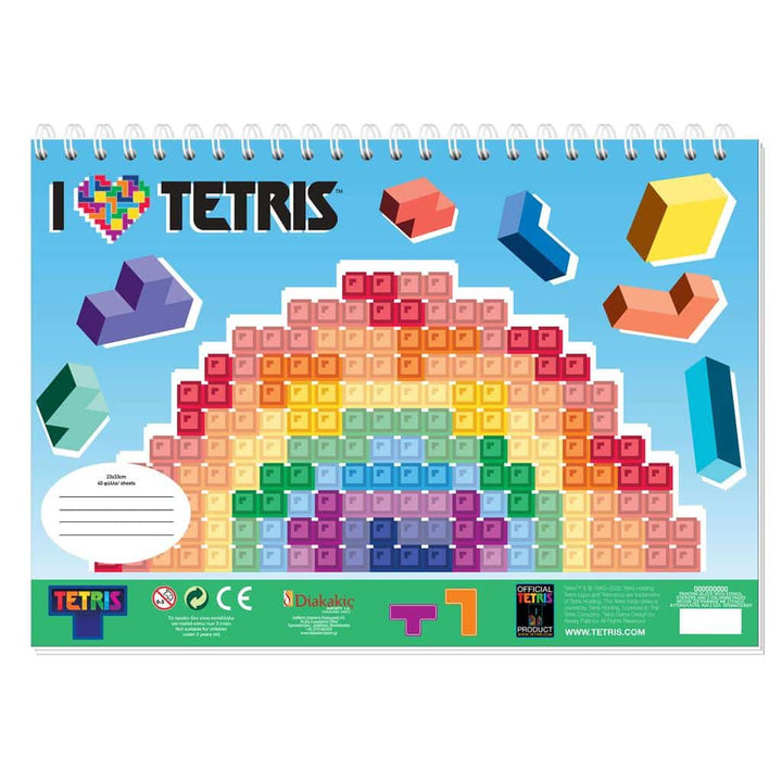 Μπλοκ Ζωγραφικης Tetris 23X33 40Φυλ Αυτοκολλητα-Στενσιλ- 2Σελ Χρ 2Σχεδια